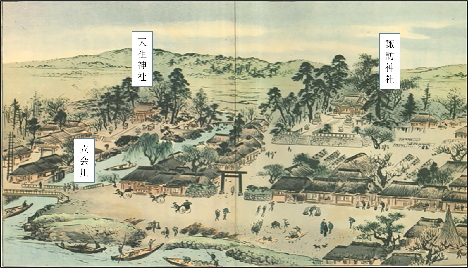 「大日本名所圖會第八十三編」品川 諏訪神社と天祖神社 明治三十年写 昇雲